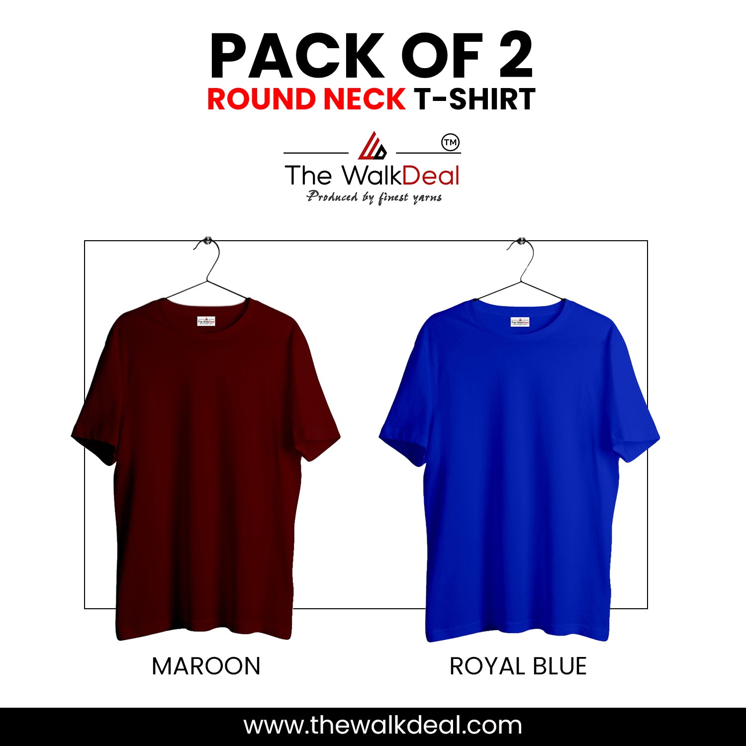 ( Pack of 2 ) Combo Plain Round Neck T-Shirt For Men