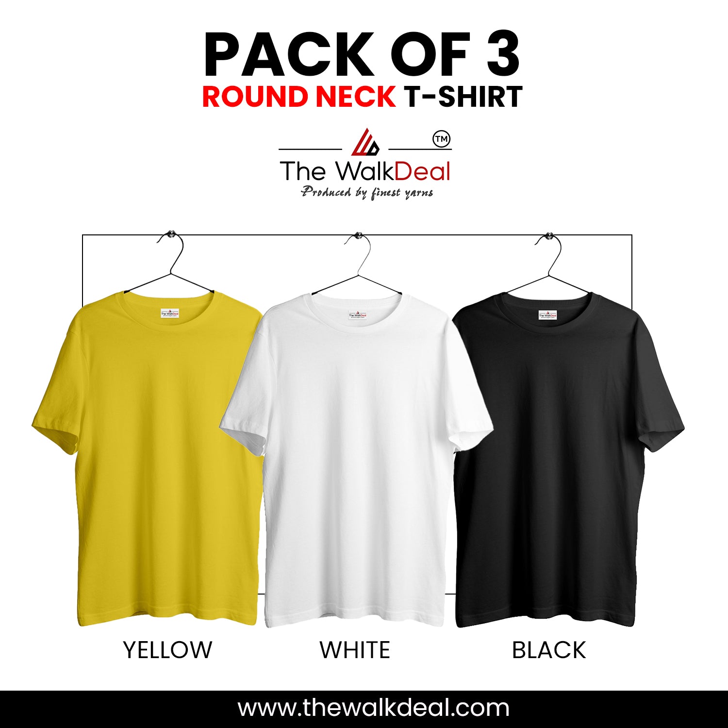 ( Pack of 3 ) Combo Plain Round Neck T-Shirt For Men