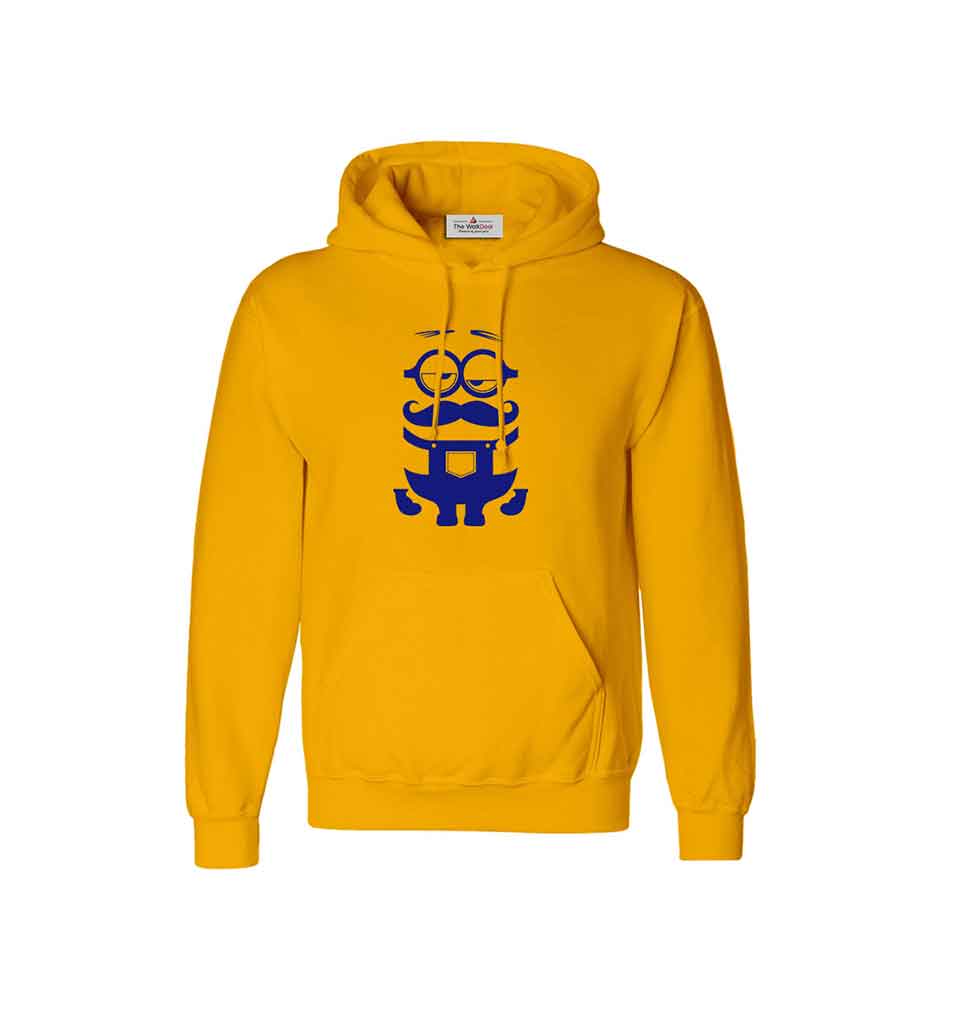 Minion Printed Hoodie Mustard – The Walk Deal - Main Image