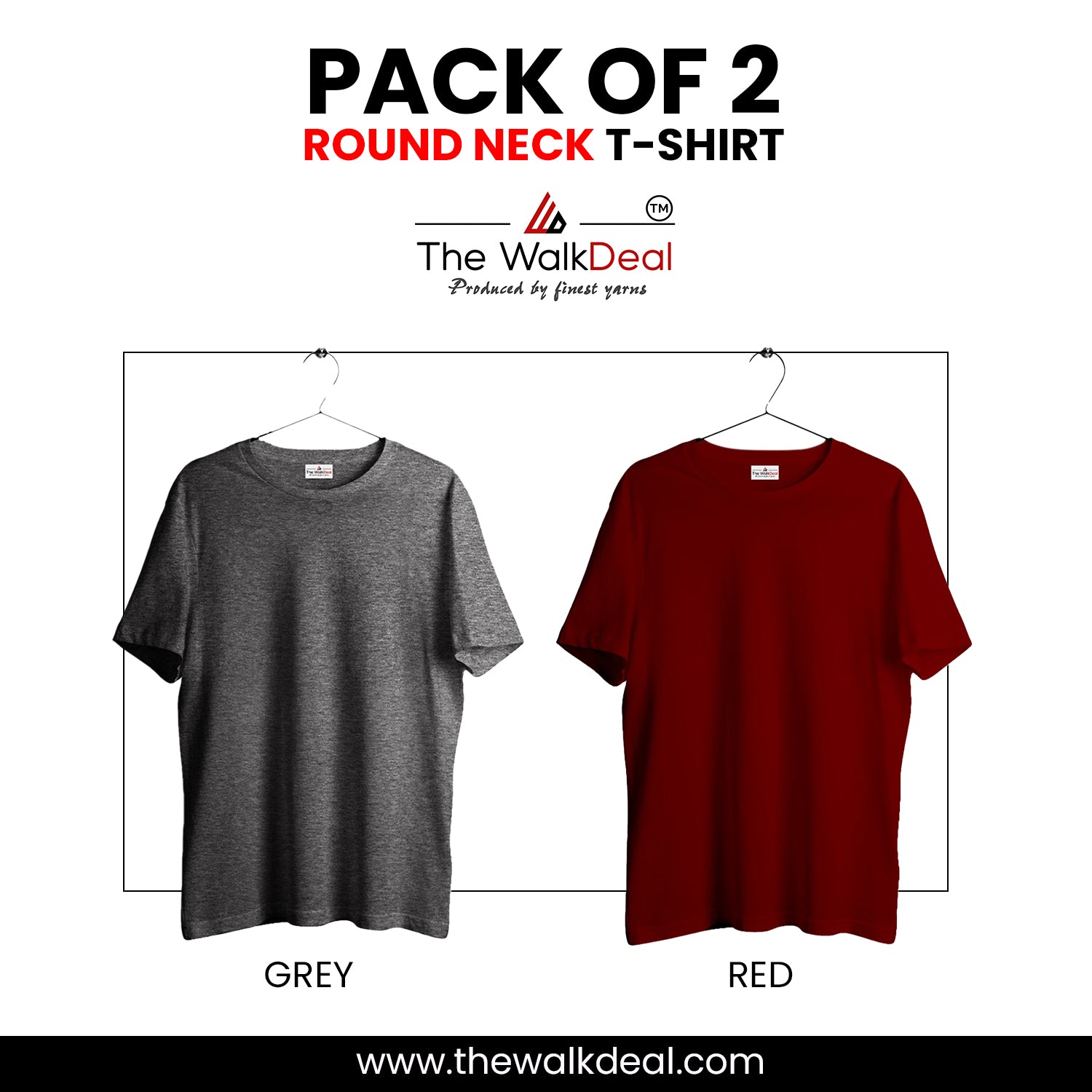 ( Pack of 2 ) Combo Plain Round Neck T-Shirt For Men