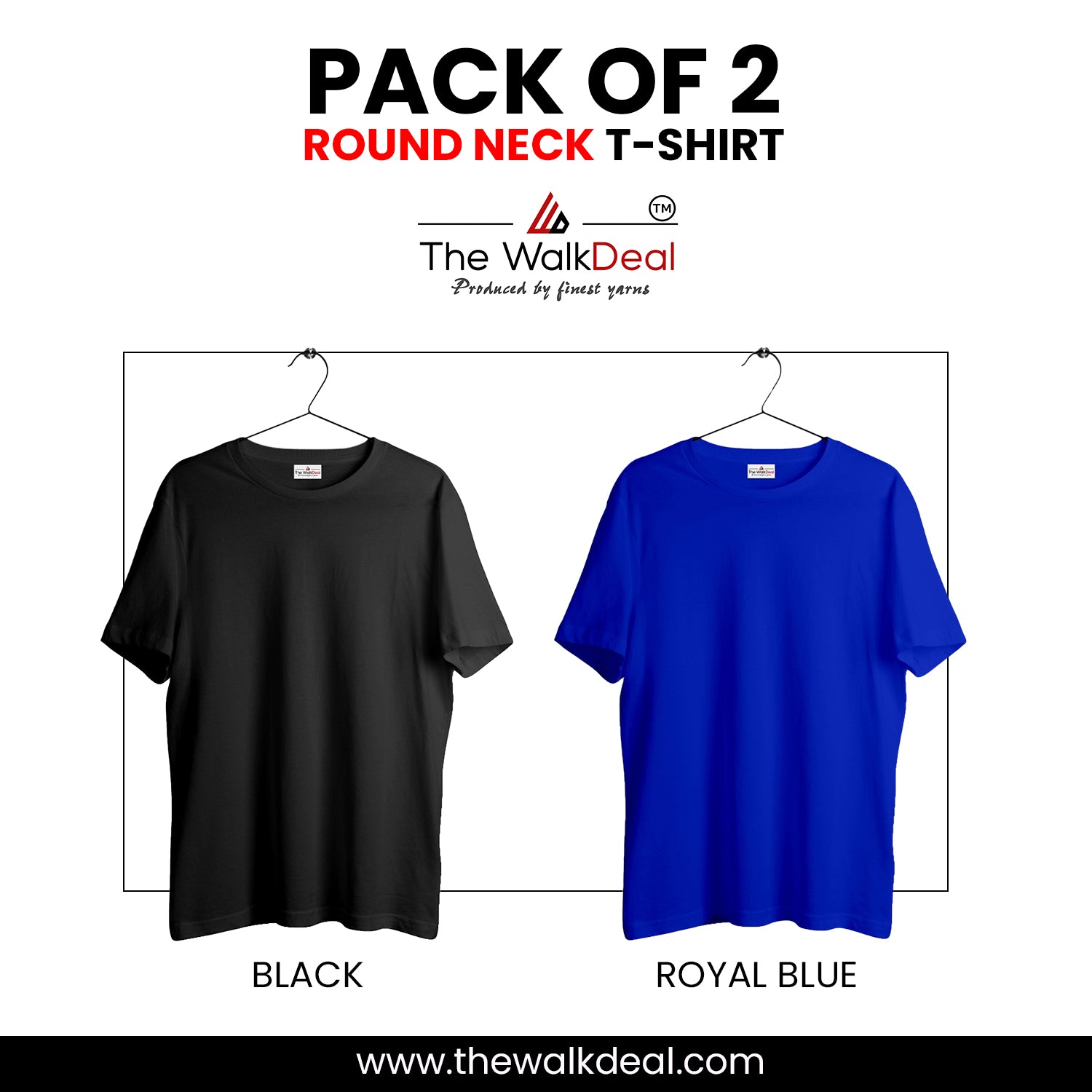 ( Pack of 2 ) Combo Plain Round Neck T-Shirt For Men