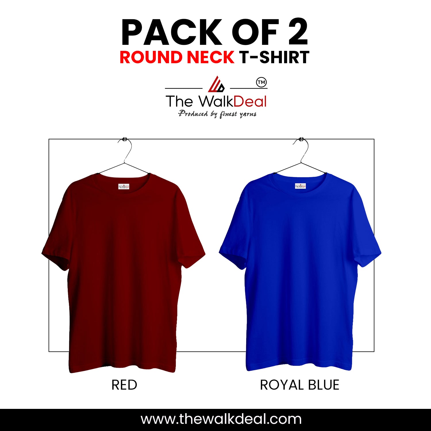 ( Pack of 2 ) Combo Plain Round Neck T-Shirt For Men