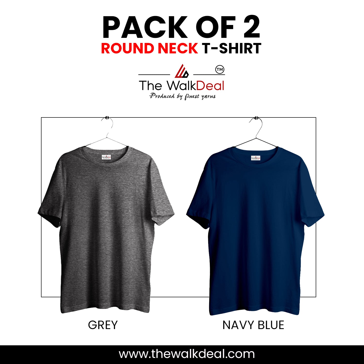 ( Pack of 2 ) Combo Plain Round Neck T-Shirt For Men