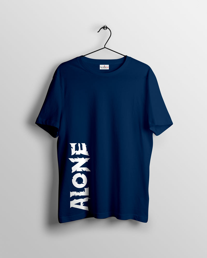 Alone T-Shirts For Men || Navy Blue || Stylish Tshirts || 100% Cotton || Best T-Shirt For Men's