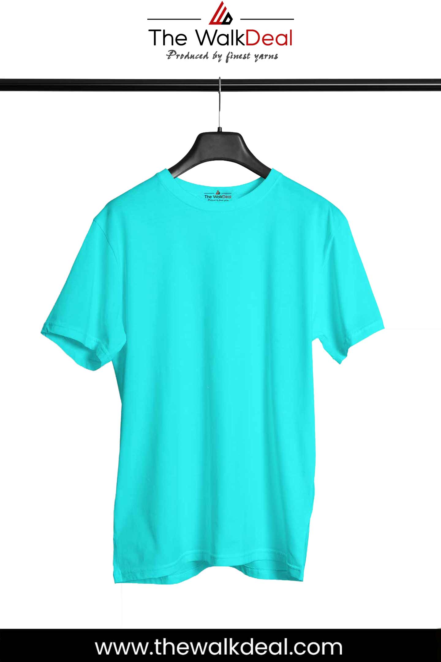 AquaBlue Round Neck T-Shirt For Men
