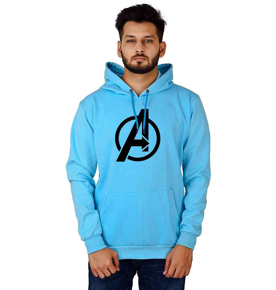 Avenger Printed Hoodie Sky Blue