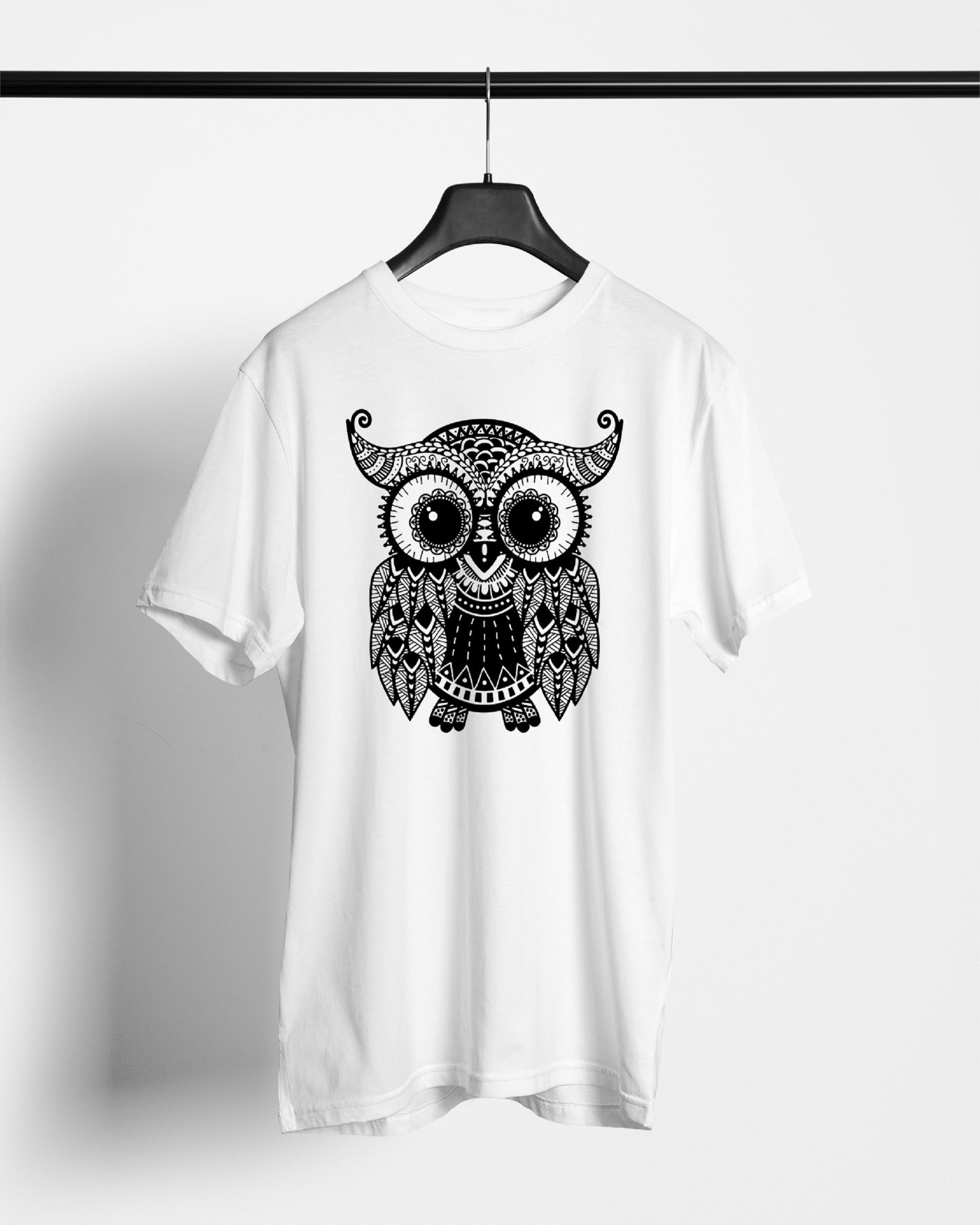 Baby Owl T-Shirts For Men || White || Stylish Tshirts || 100% Cotton || Best T-Shirt For Men's