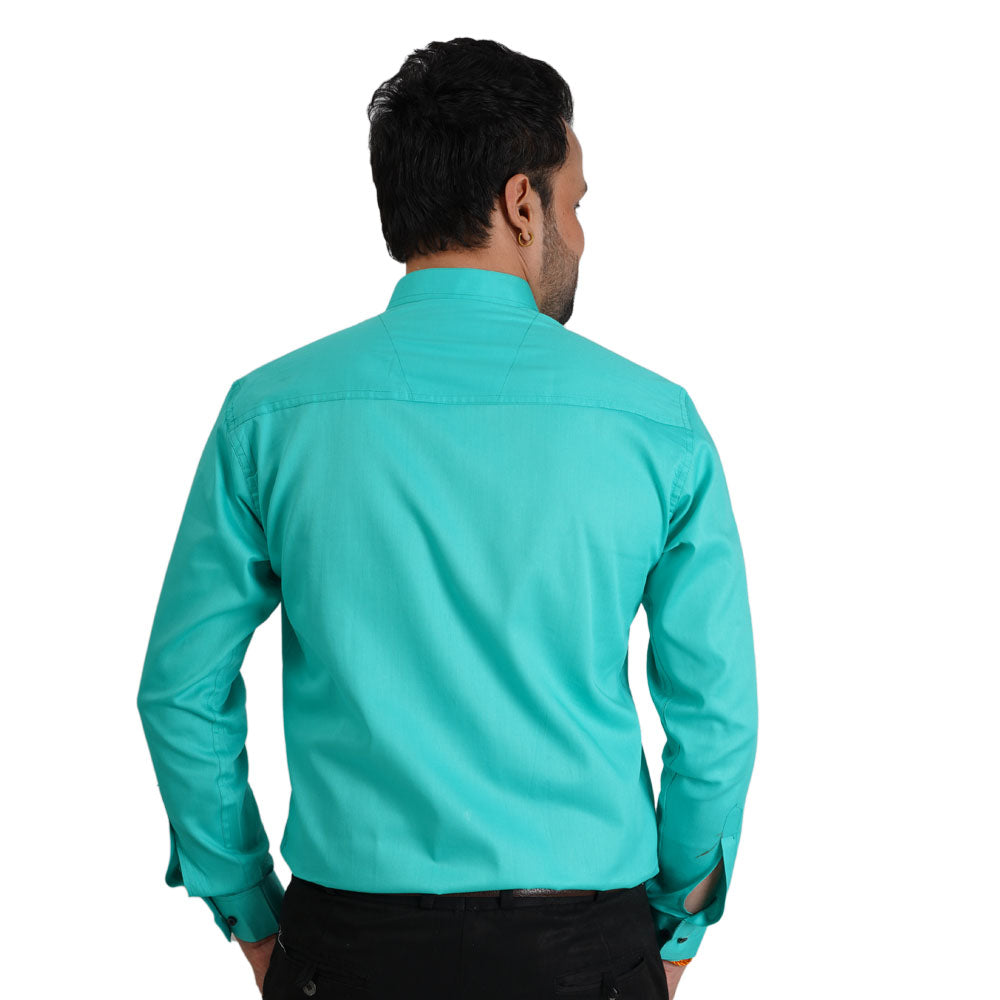 Premium Solid Casual Cotton Shirt Sea-Green