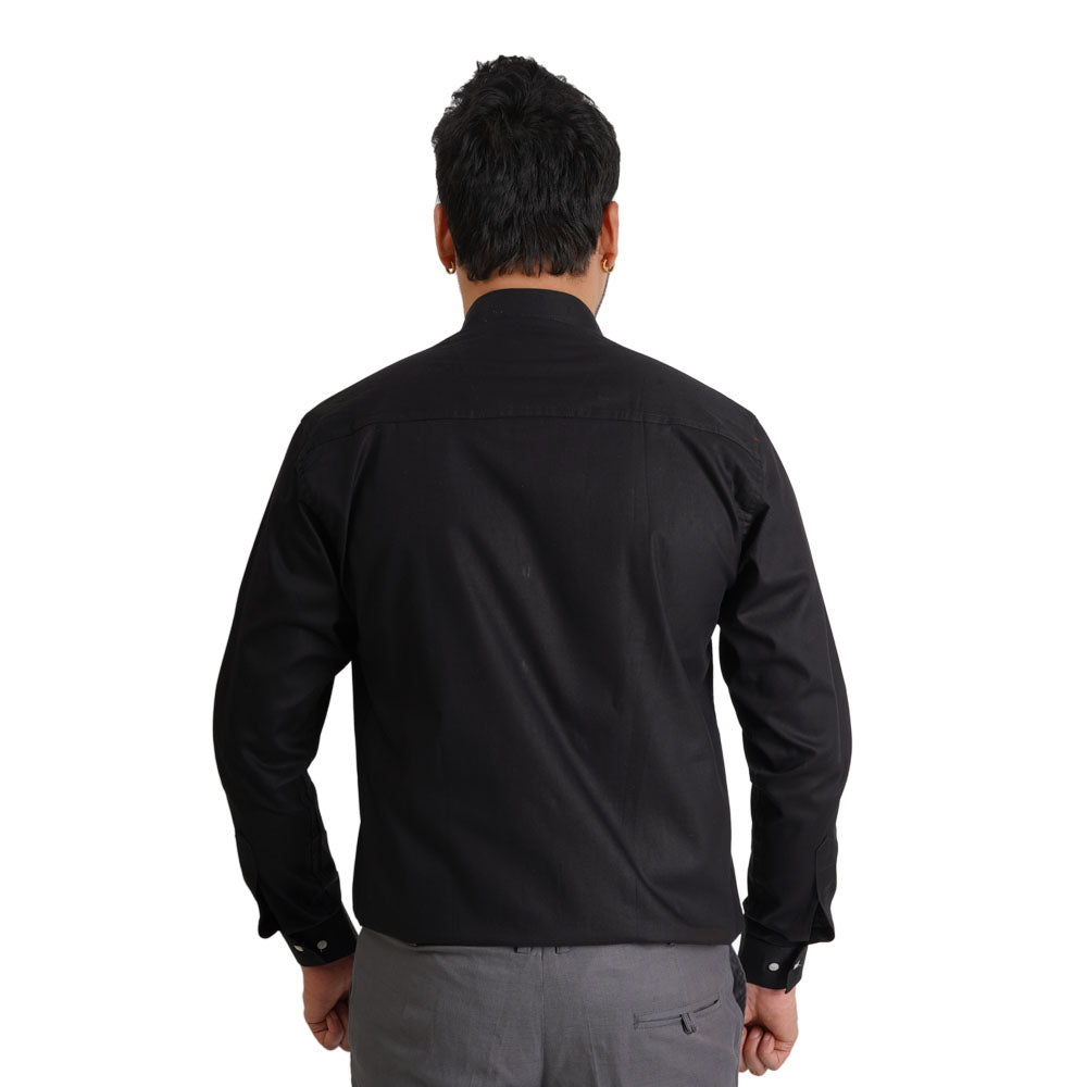 Premium Solid Casual Cotton Shirt Black