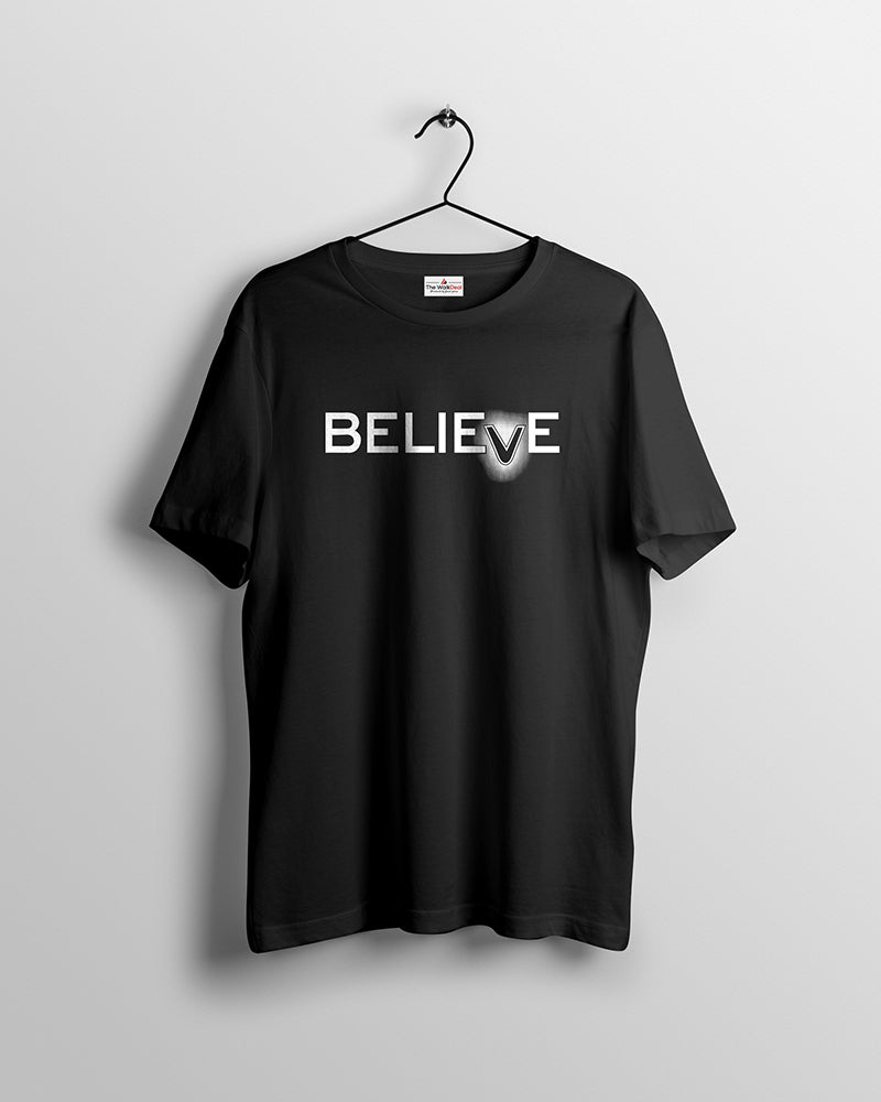 Believe T-Shirts For Men || Black || Stylish Tshirts || 100% Cotton || Best T-Shirt For Men's