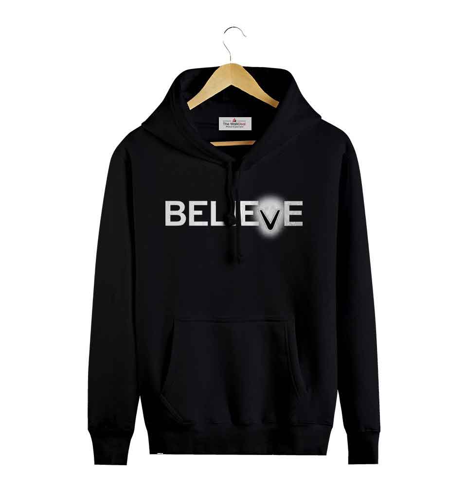 Believe Printed Hoodie Black