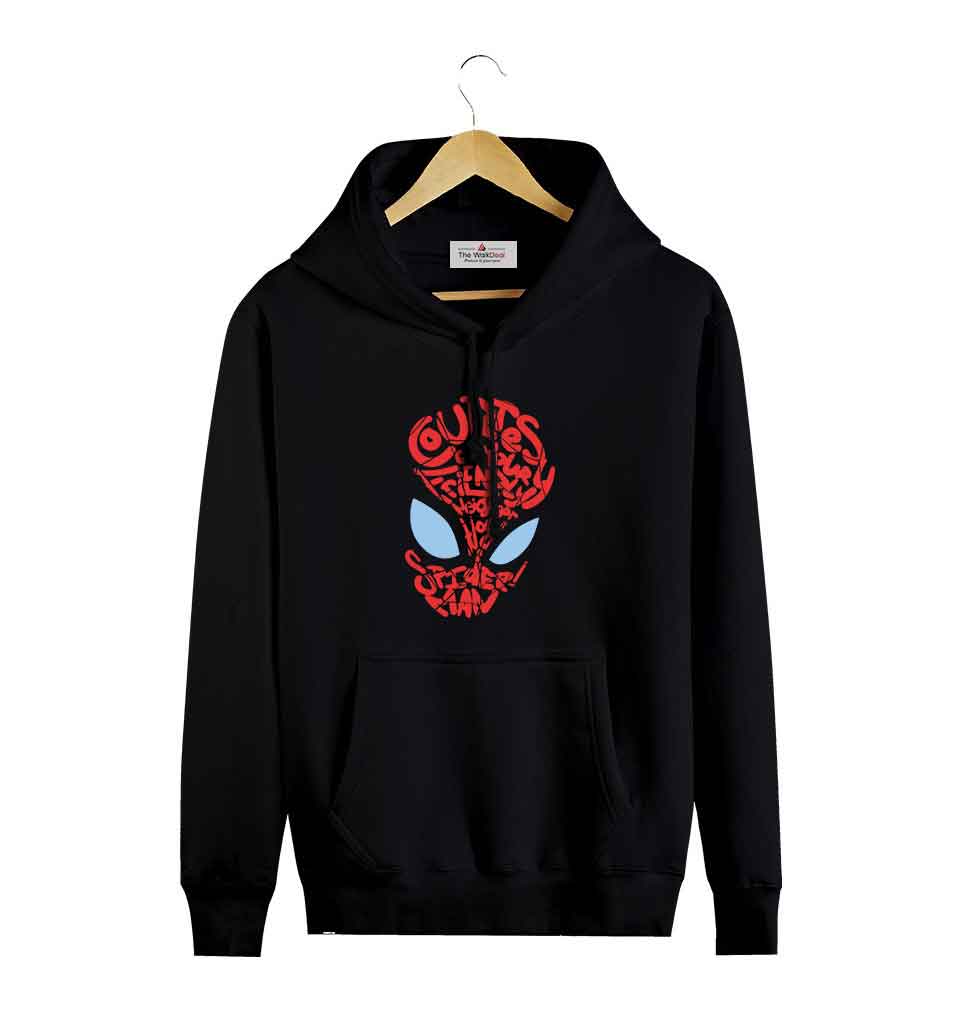 Spider-Man Printed Hoodie Black