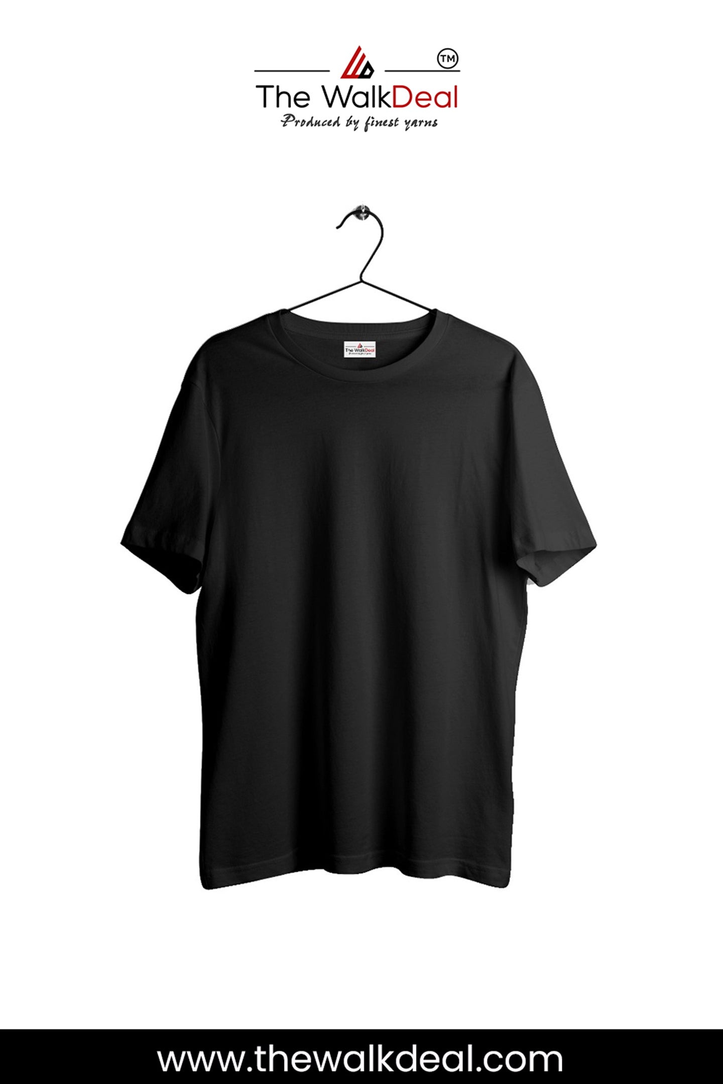 Stygian Black Round Neck T-Shirt For Men