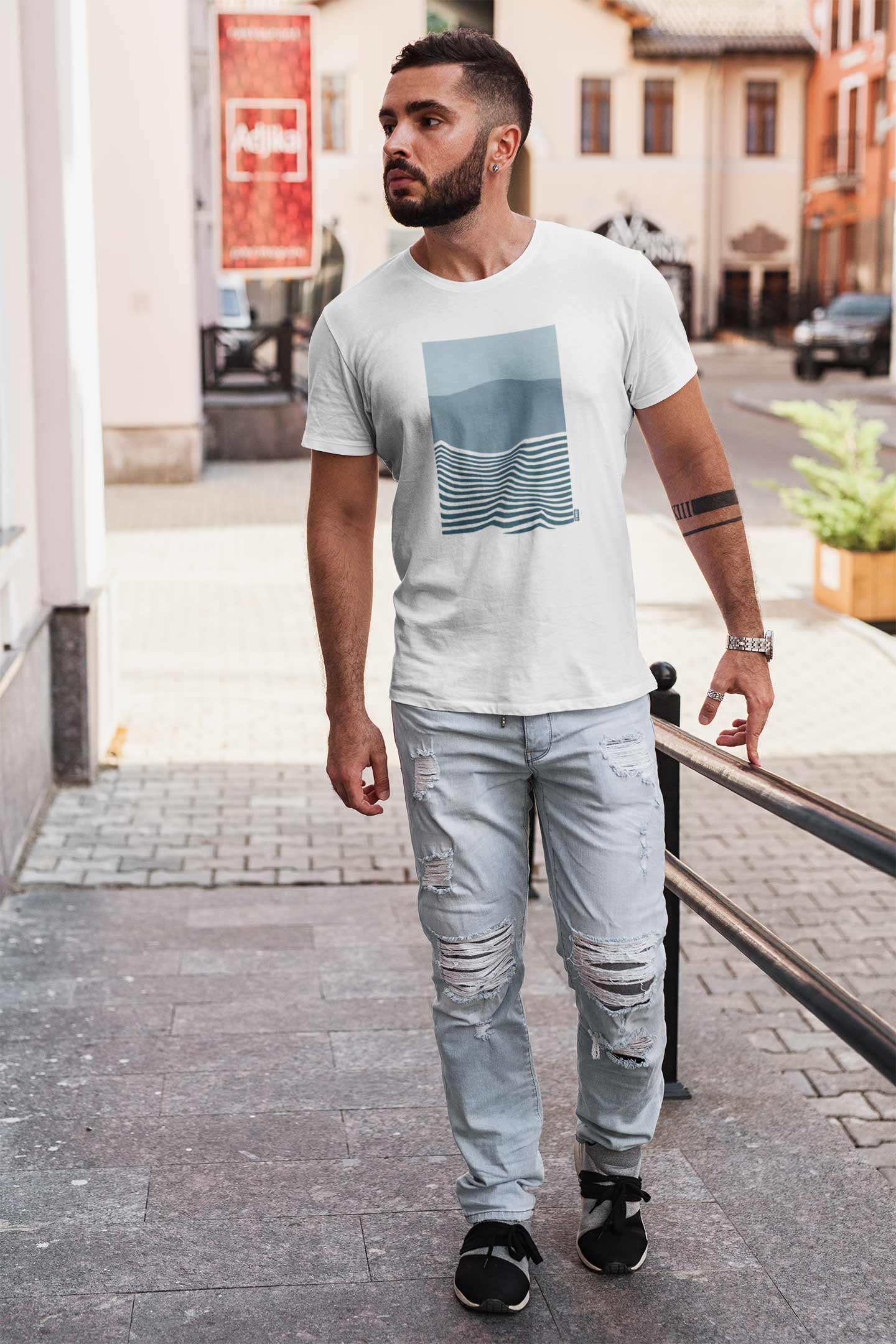 Colour_Wave T-Shirts For Men || White || Stylish Tshirts || 100% Cotton || Best T-Shirt For Men's