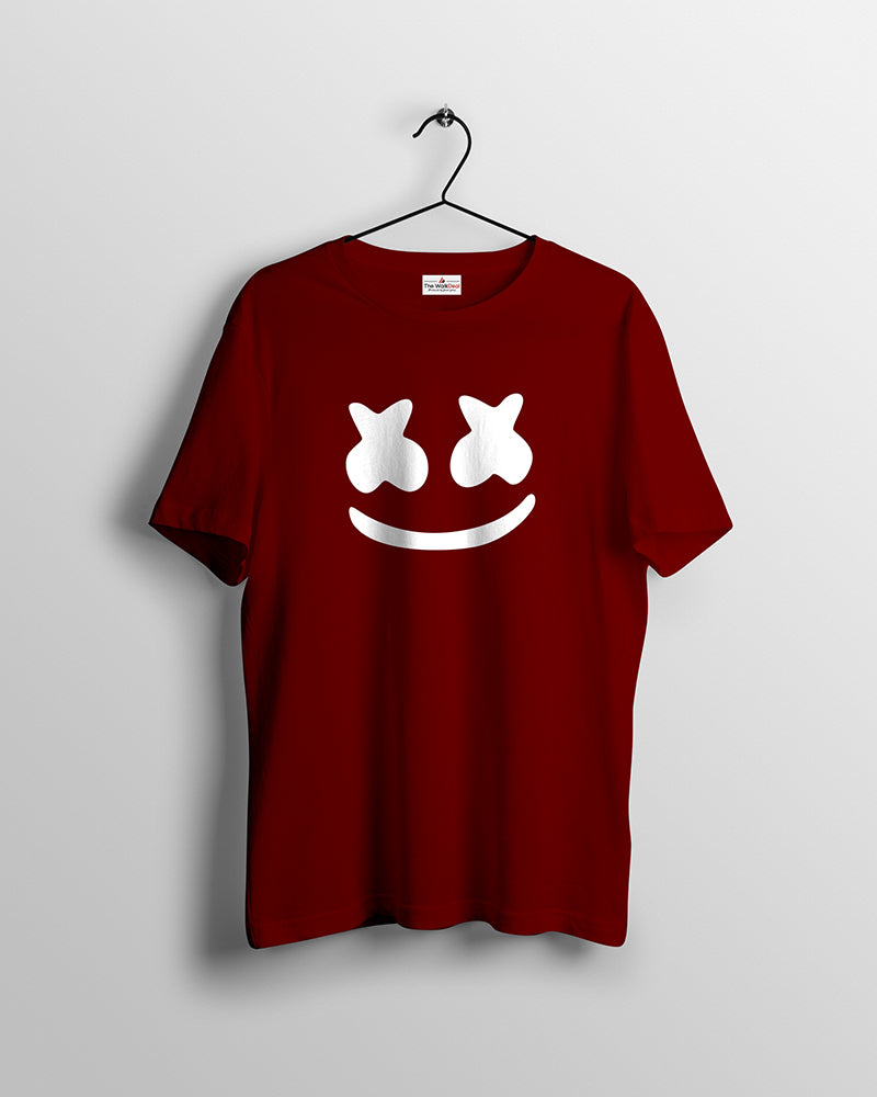 Marshmellow Cross Maroon T-Shirts For Men