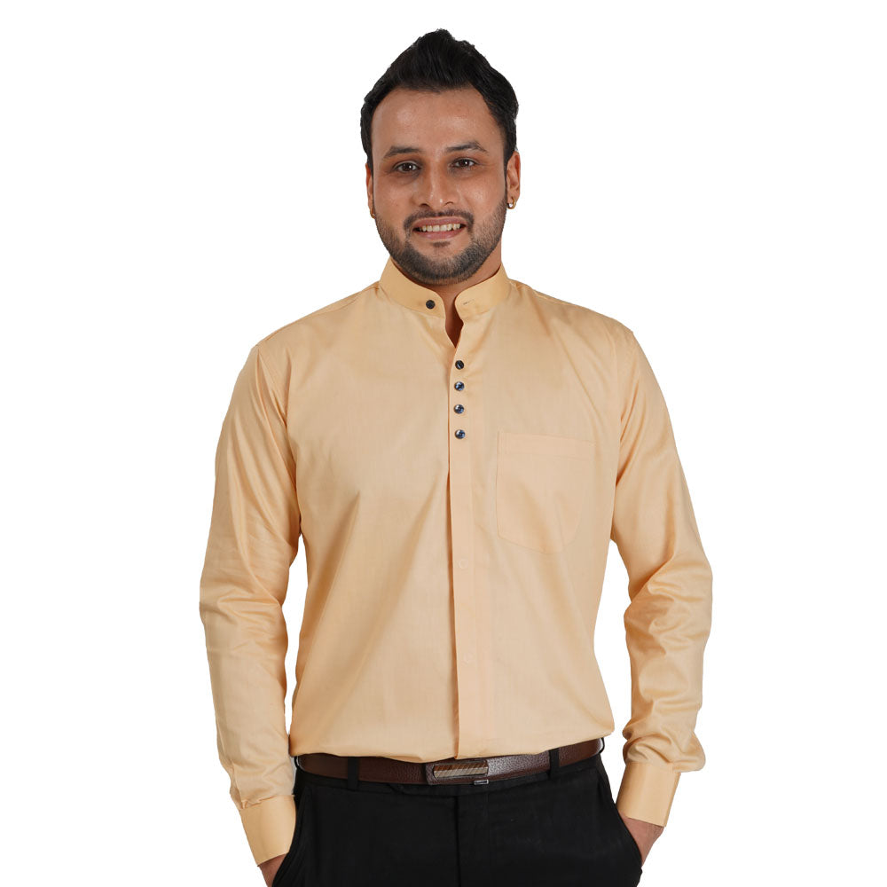 Premium Solid Casual Cotton Shirt Fawn