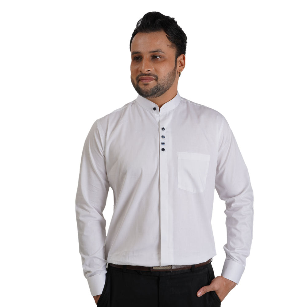 Premium Solid Casual Cotton Shirt White