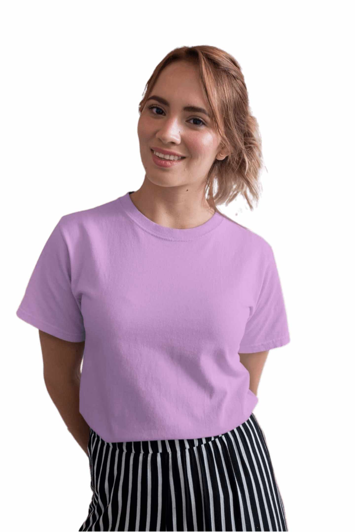Lavendar Plain T-Shirts For Unisex