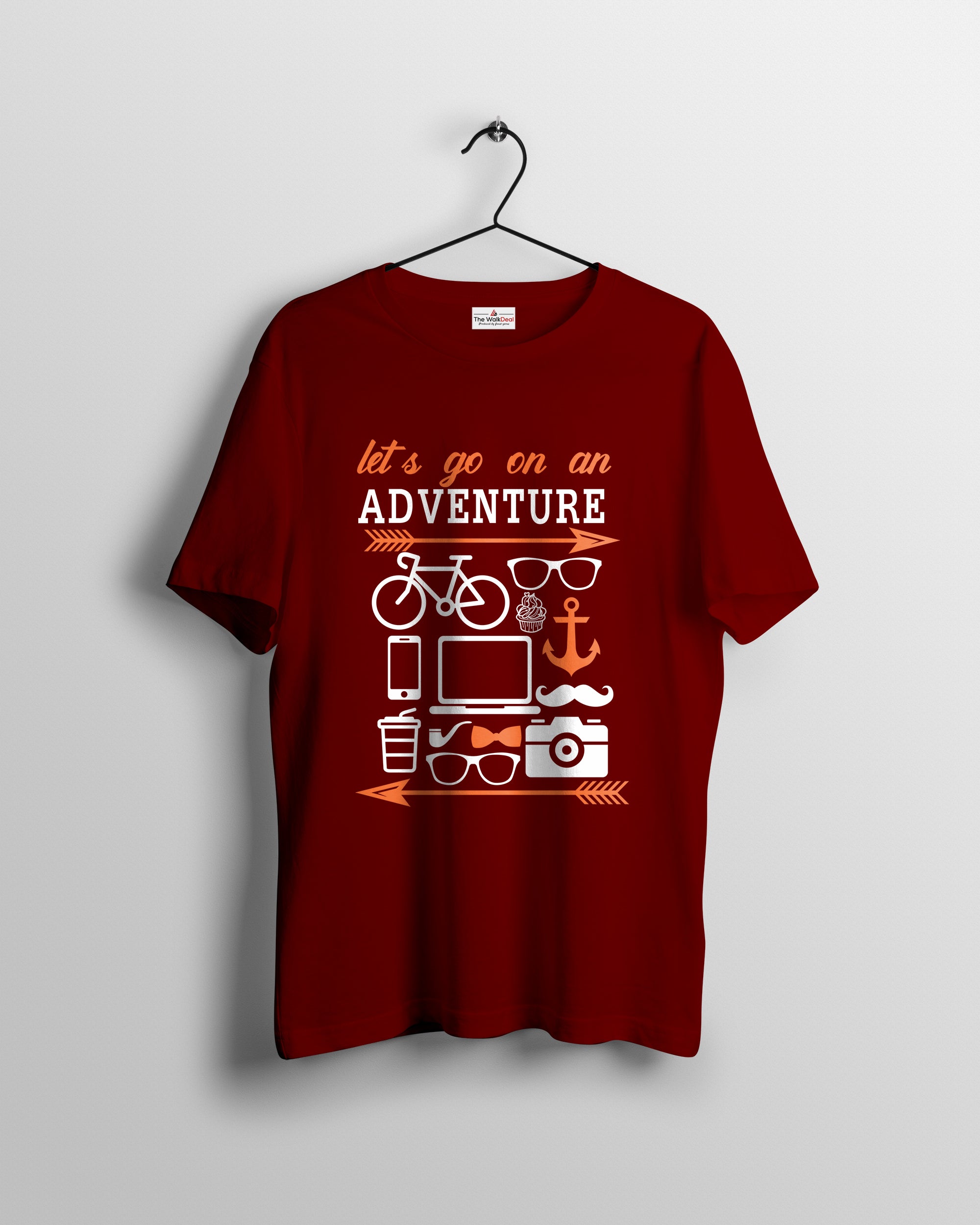 Let's_Go_Adv T-Shirts For Men || Maroon || Stylish Tshirts || 100% Cotton || Best T-Shirt For Men's