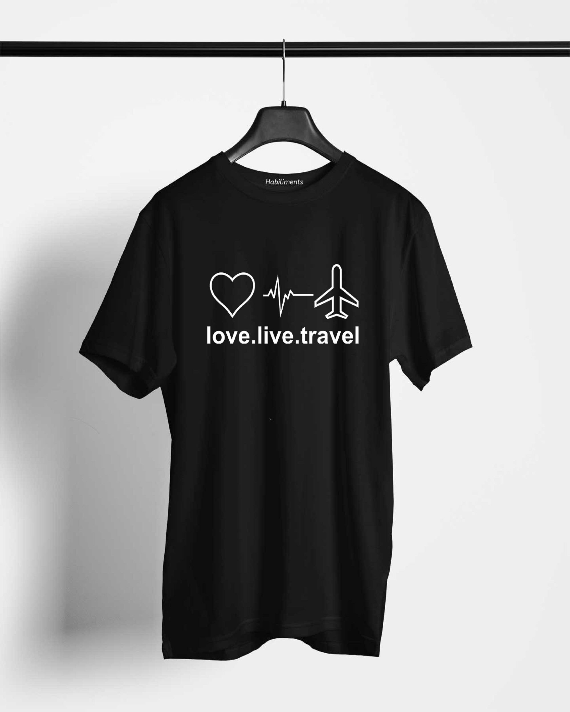 Love live Travel T-Shirts For Men || Black || Stylish Tshirts || 100% Cotton || Best T-Shirt For Men's