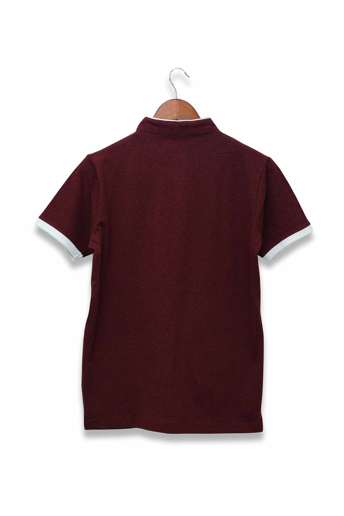 Stand Collar Polo Maroon Polo T-Shirt