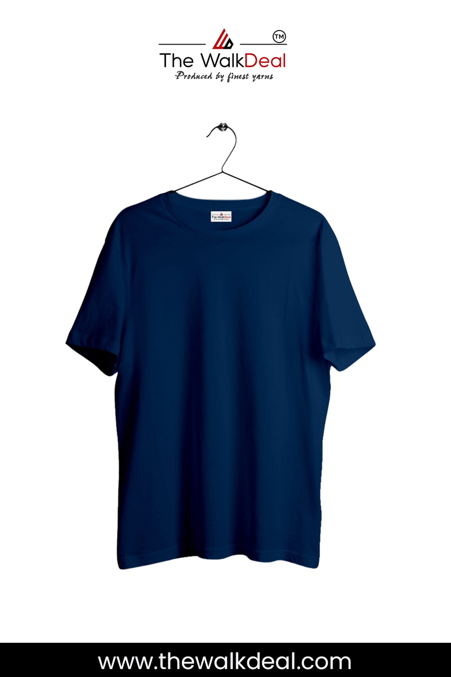 Navy Blue Round Neck T-Shirt For Men