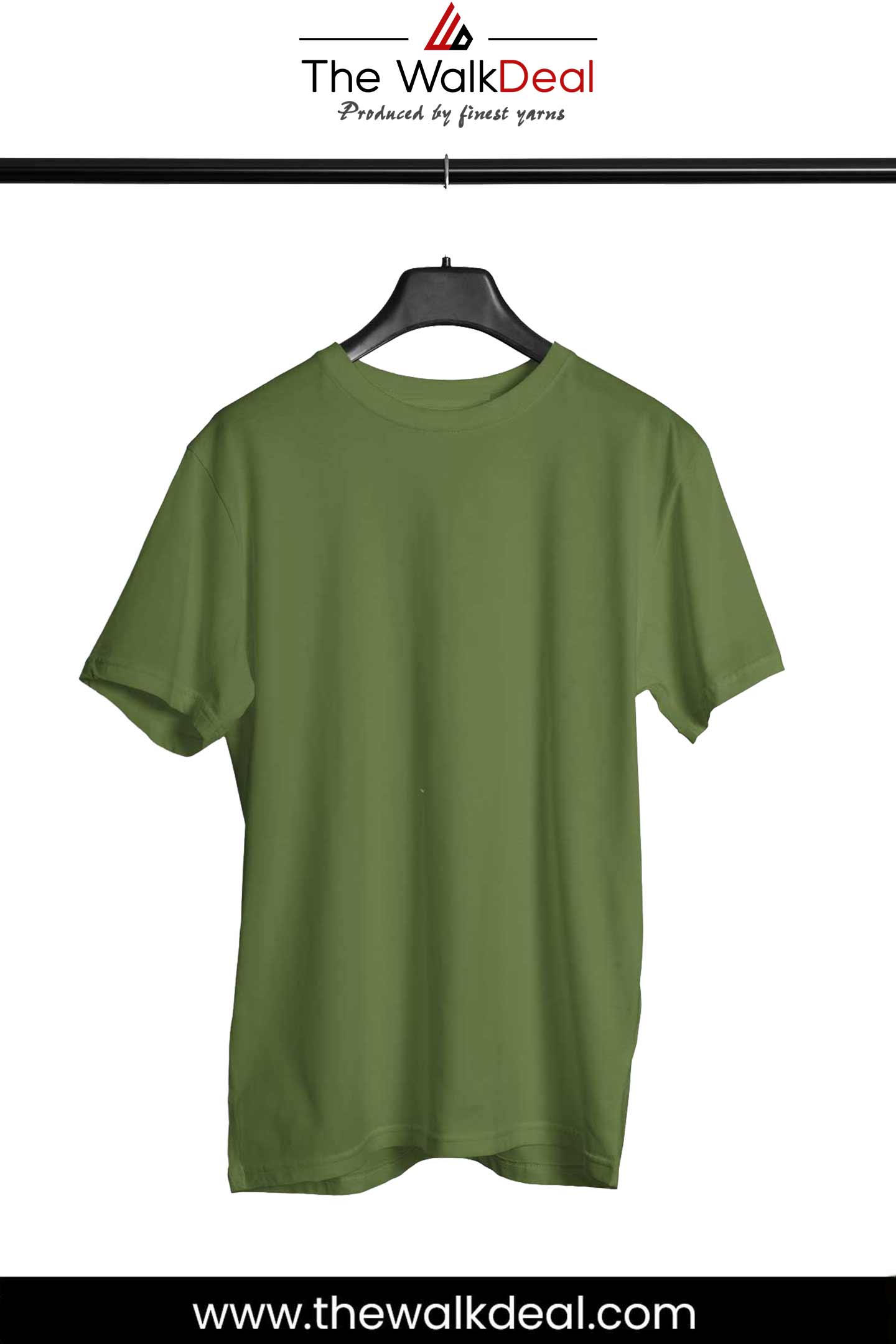 OliveGreen Round Neck T-Shirt For Men