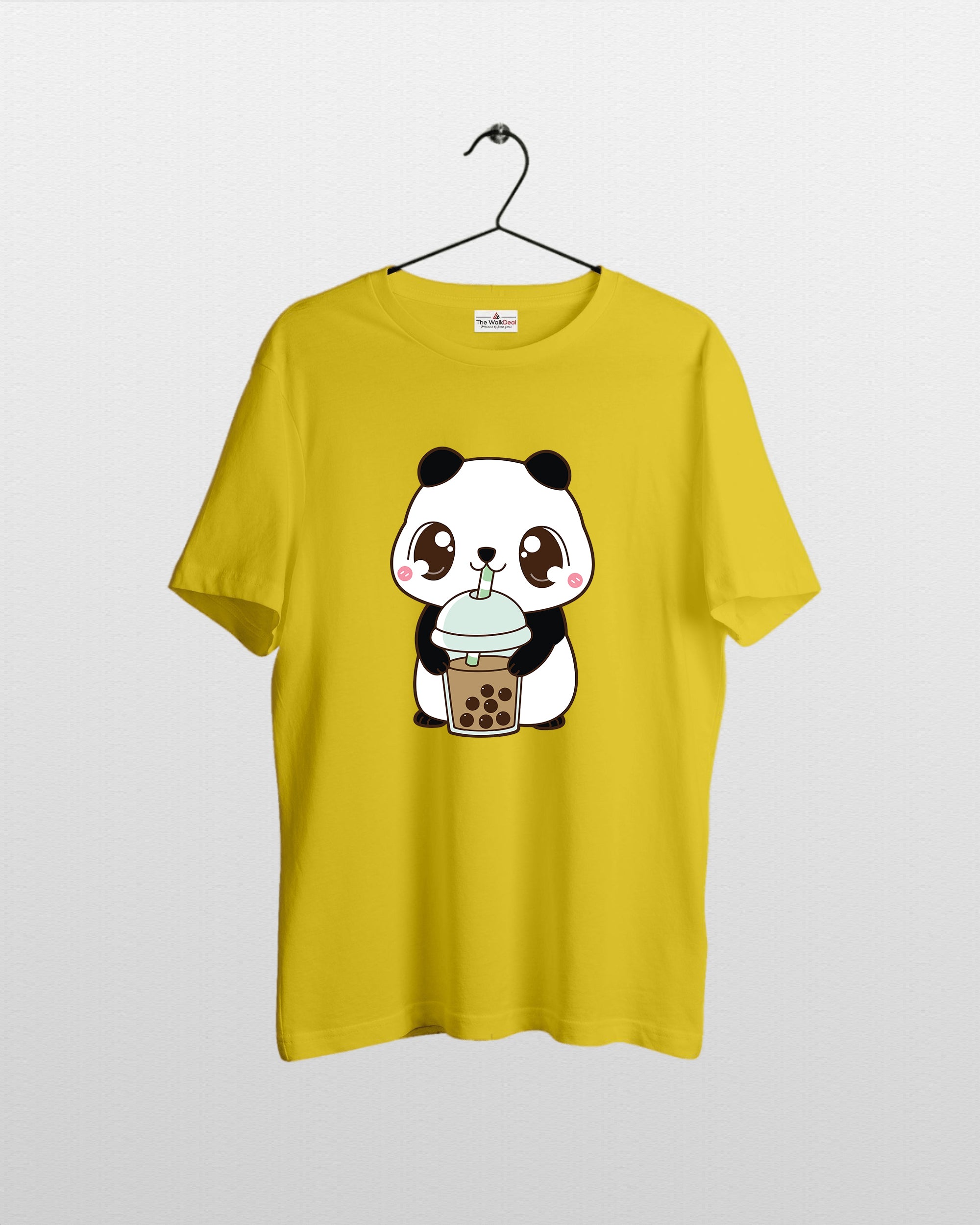 Panda T-Shirts For Men || Yellow || Stylish Tshirts || 100% Cotton || Best T-Shirt For Men's