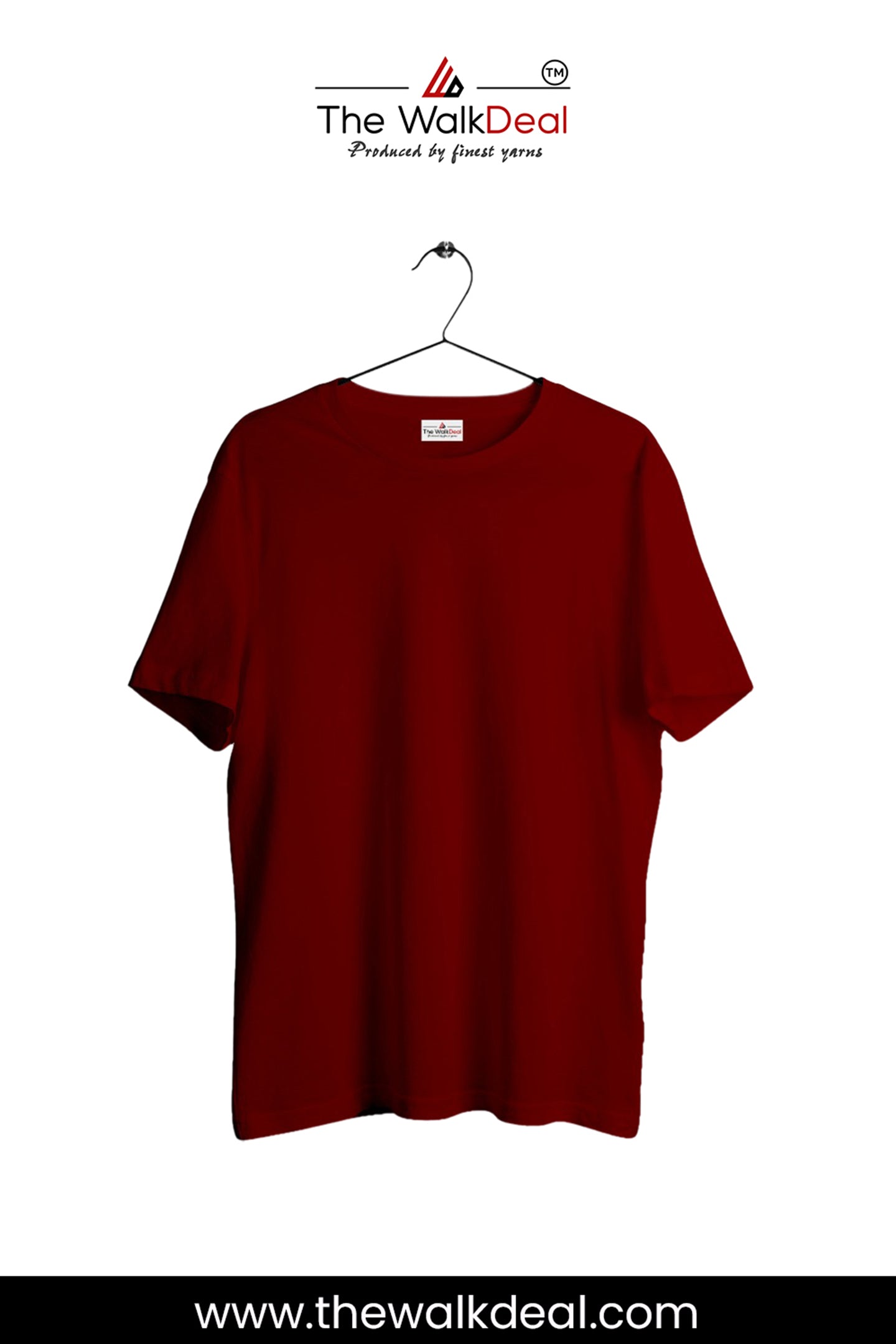 Carmine Red Round Neck T-Shirt