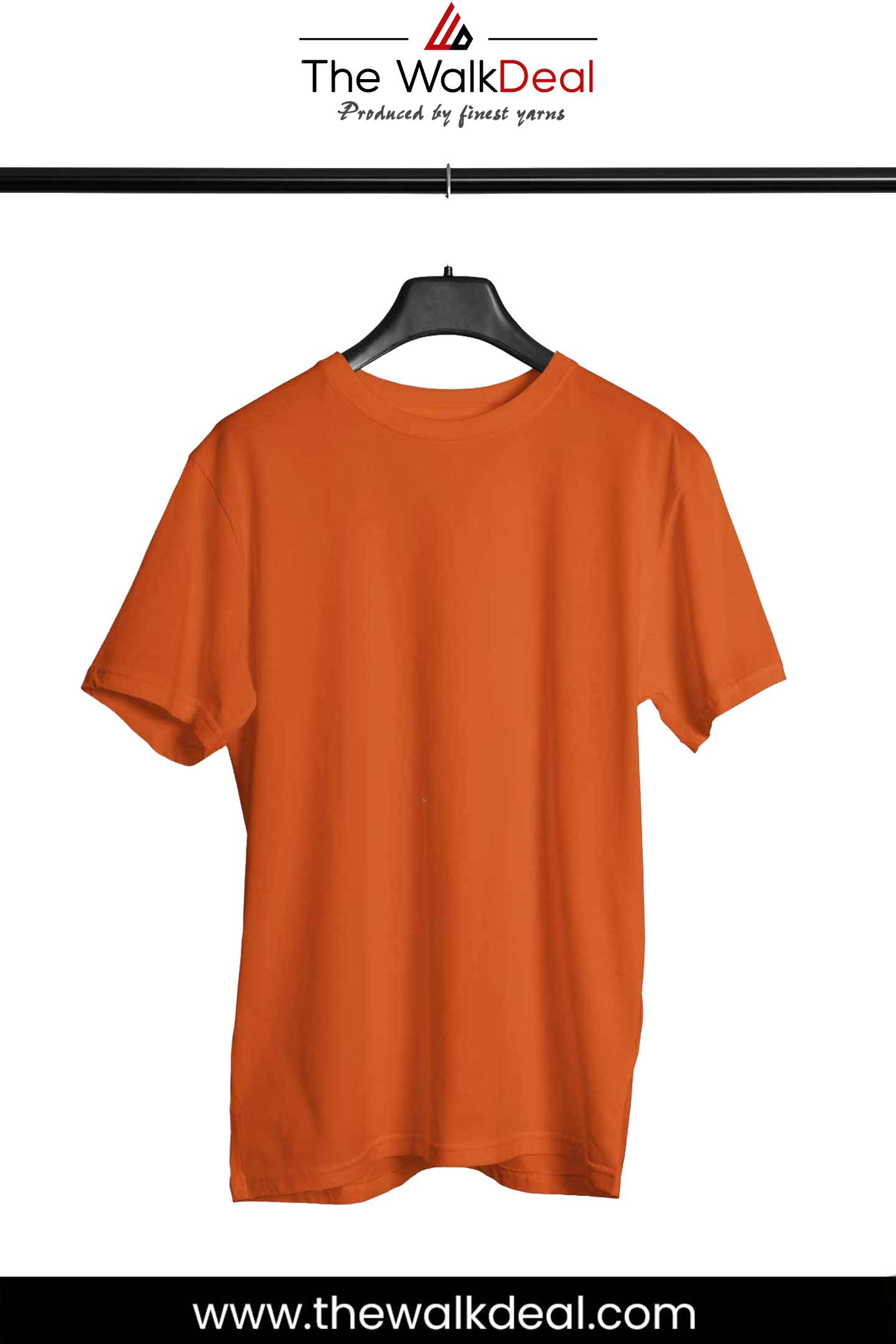 Rust Round Neck T-Shirt For Men