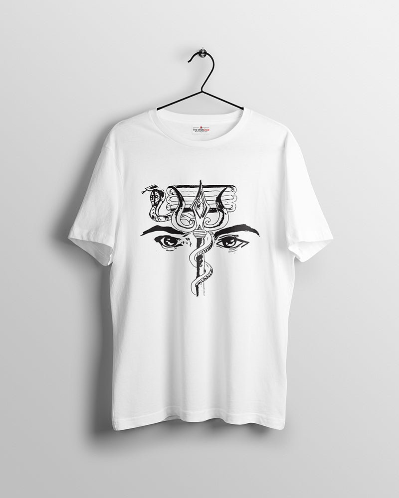 Mahadev_Eye_White T-Shirts For Men