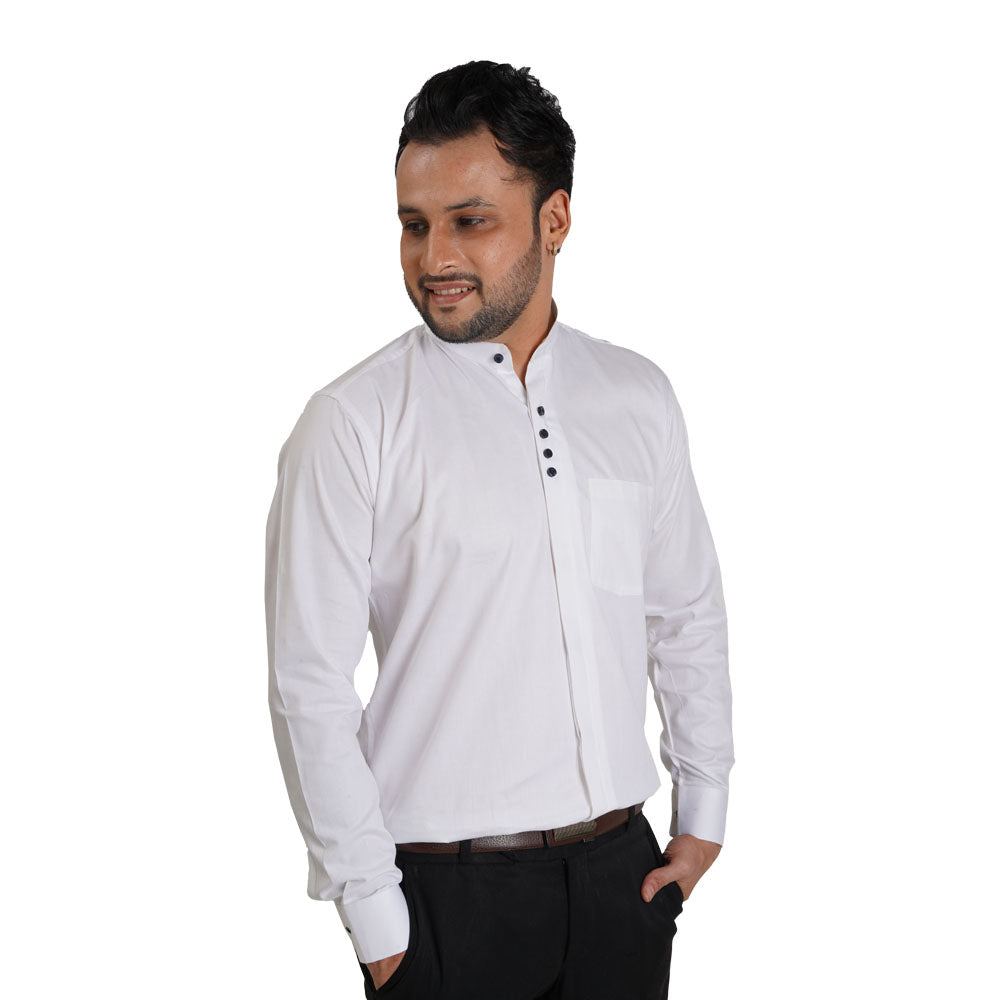 Premium Solid Casual Cotton Shirt White