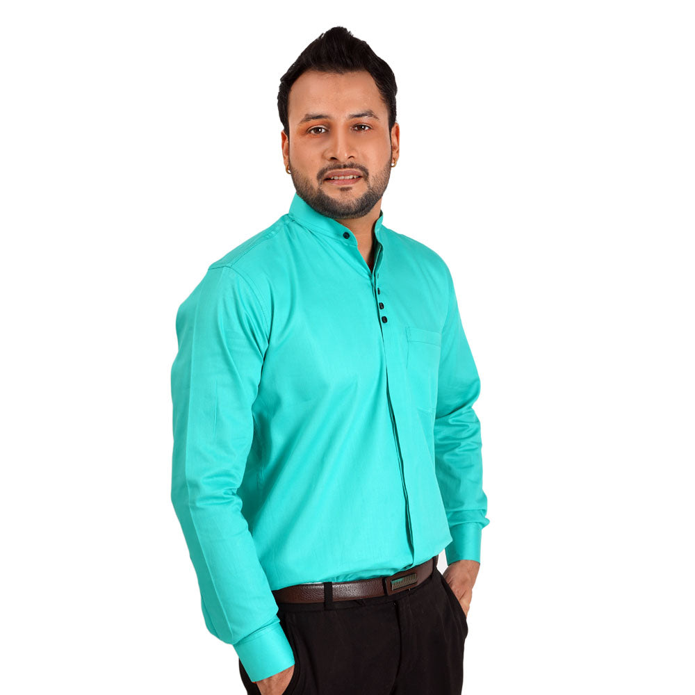 Premium Solid Casual Cotton Shirt Sea-Green