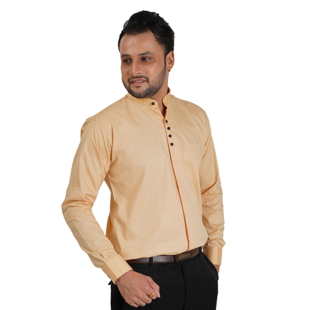 Premium Solid Casual Cotton Shirt Fawn