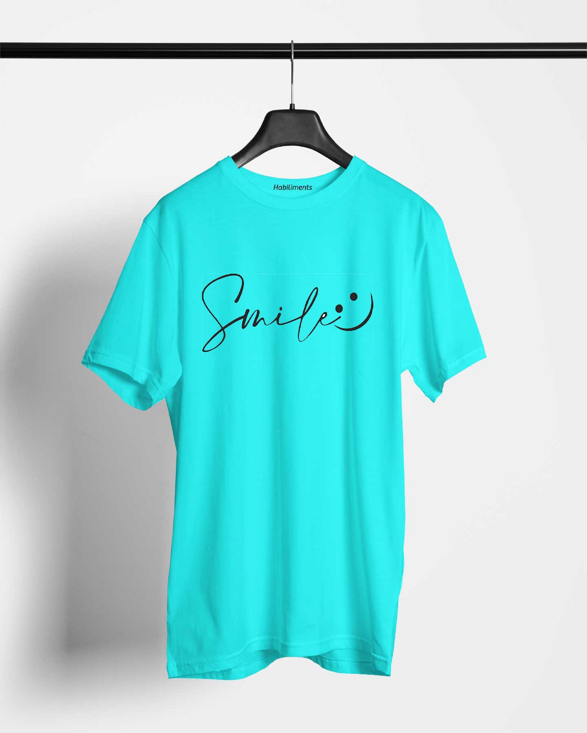 Smily New T-Shirts For Men || Sky Blue || Stylish Tshirts || 100% Cotton || Best T-Shirt For Men's