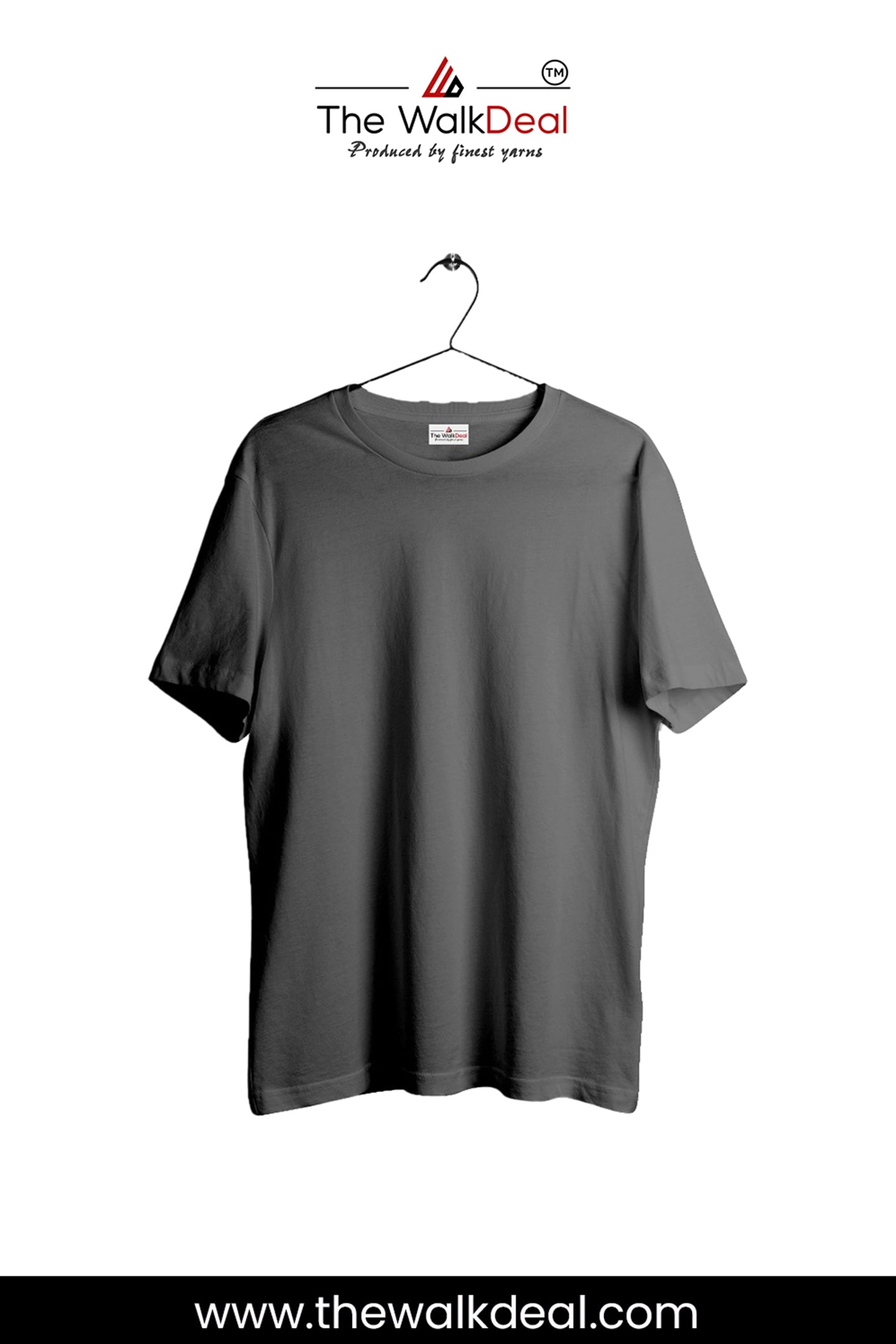 Grey Round Neck T-Shirt For Men