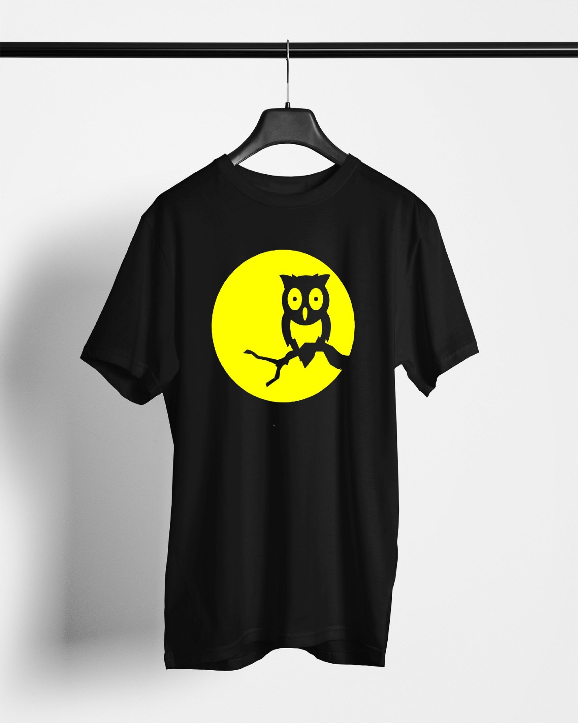 Tree Owl T-Shirts For Men || Black || Stylish Tshirts || 100% Cotton || Best T-Shirt For Men's