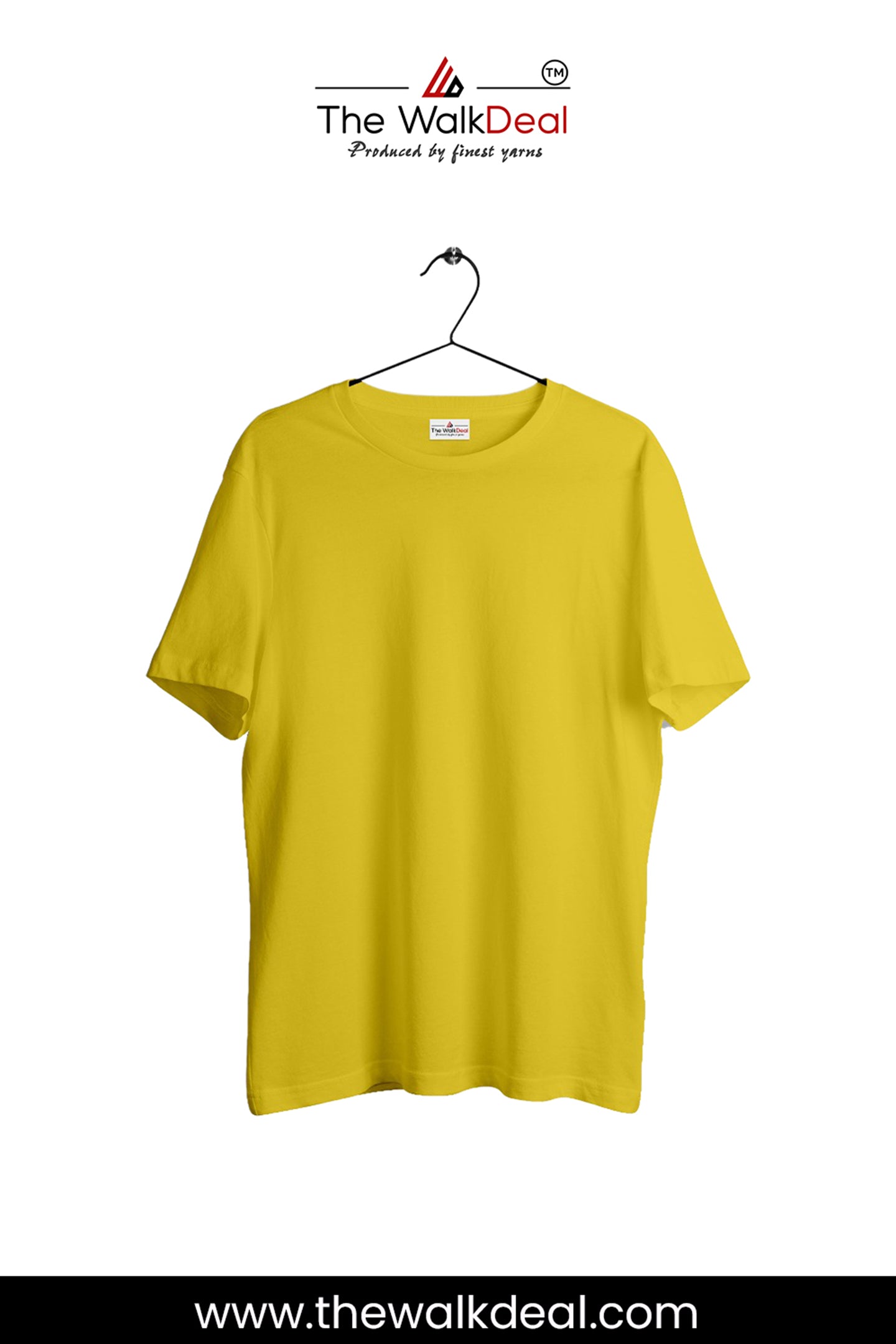 Yellow Round Neck T-Shirt For Men