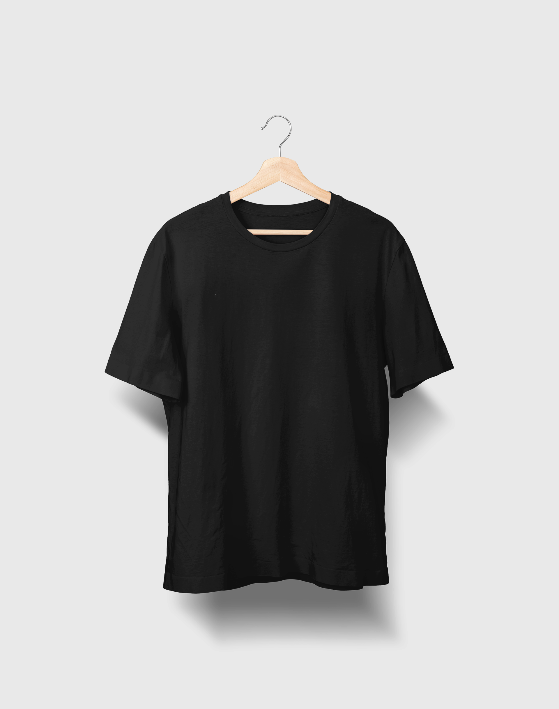 Stygian Black Round Neck T-Shirt For Men